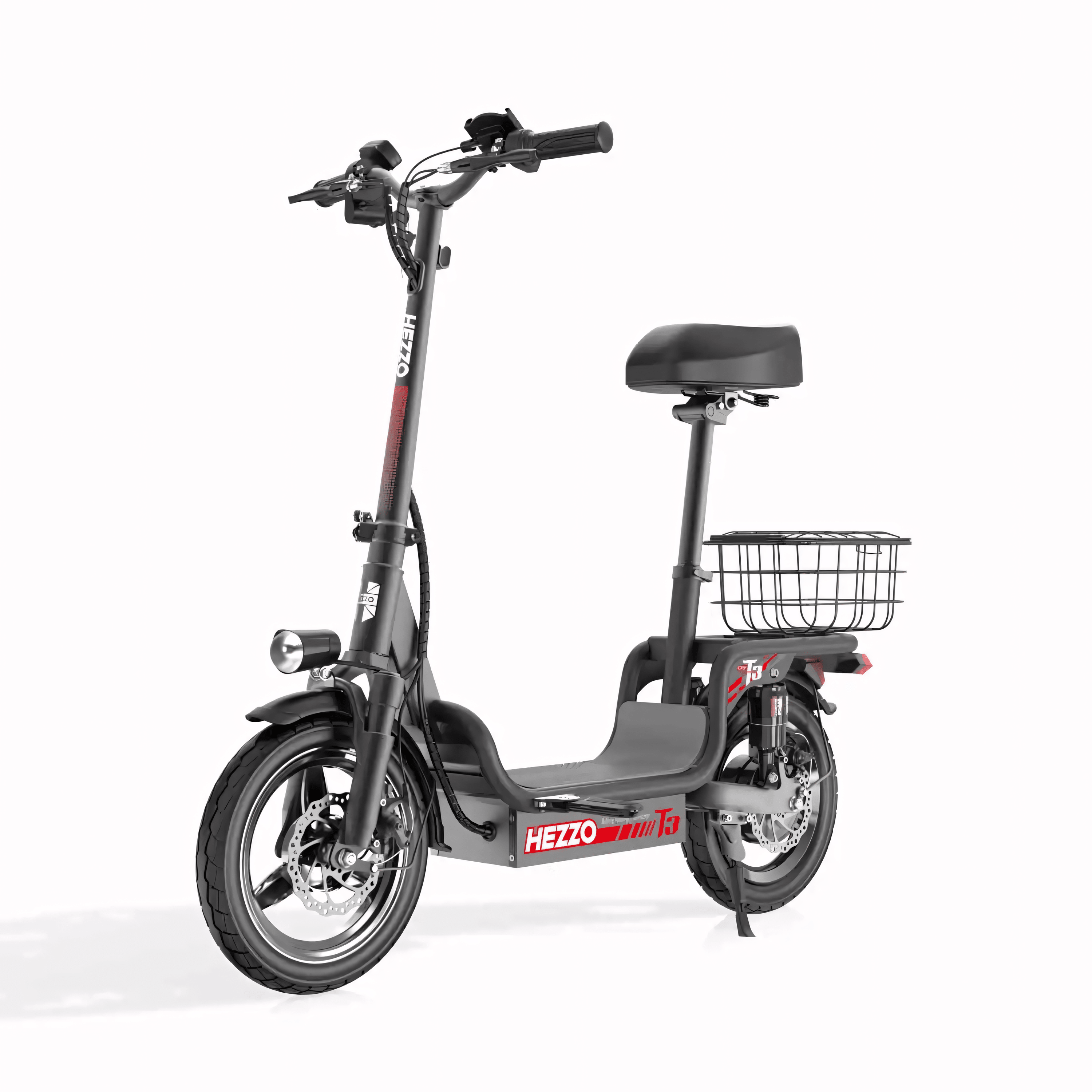HEZZO T3 500W 15AH 32MPH Electric Scooter W/Basket - The Wright Bikes
